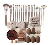 Hemousy Set de Pinceaux de Maquillage - Trousse de Pinceaux Élaborée - Applicateur Cosmétique Complet 40 Pièces pour Fond de Teint Fard à Paupières Usage Quotidien