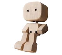 Hemousy Shaking Wooden Man Figurine, A Charming Little Wooden Figure That Sways Desktop Ornament - Handmade Shaking Feet Wooden8x5cm Doll for Car Dashboard Decor