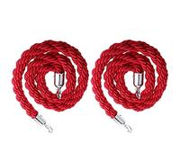 Hemp Braided Queen Barrier Ropes,2 Packs 3 4 5 6 7 8 9 10 11 13 16 Feet Twisted Rope, Barrier Ropes with Hooks for Hotel, Concerts, Theater, Red(245cm/8ft)