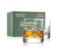 Hemswell Crystal Glenrigg Lot de 2 verres à whisky en cristal 310 ml sans plomb avec doublure satinée