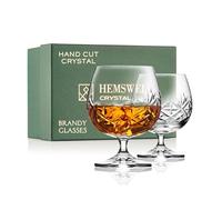 Hemswell Crystal Verres à Brandy 2 pièces 250 ml - Cristal sans plomb, boîte satinée de présentation, design Glenrigg haut de gamme - Idéal Cognac, Brandy & spiritueux