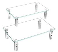 Hemudu Lot de 2 supports de moniteur - 3 rehausseurs de moniteur réglables en hauteur, support de moniteur d'ordinateur, organisateur de bureau, support de moniteur pour PC