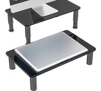 Hemudu Paquet de 2 supports pour moniteur d'ordinateur avec support de bureau multimédia réglable en hauteur pour téléviseur LCD à écran plat LCD, ordinateur portable / ordinateur portable / Xbox One