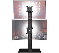 Hemudu Support de moniteur double : élévateur vertical de moniteur indépendant pour deux écrans de 13 à 34 pouces avec rotation, inclinaison, hauteur réglable, supporte un (1) écran jusqu'à 44 livres