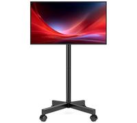 Hemudu Support TV roulant sur roulettes pour téléviseurs à écrans de 32 à 60", support de télévision mobile portable jusqu'à 35 kg, haut support TV avec 3 niveaux réglables en hauteur, VESA max 400 x