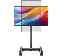 Hemudu Support TV Sur Pied Avec Roulettes Portable pour Téléviseurs LCD/LED de 13 à 50 Pouces, pied television Roulant pour Chambre à Coucher avec Réglage de Hauteur en 8 Niveaux, Charge Maximale 20kg