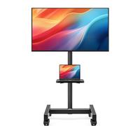 Hemudu Support TV sur Pied avec roulettes pour Téléviseurs LCD/LED de 13 à 50 Pouces, Pied Télévision Roulant à 8 Niveaux de Hauteur Réglable, Charge Maximale 20 kg, VESA Max 200x200 mm