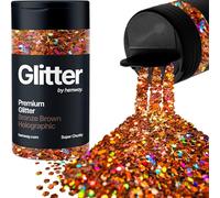 Hemway Bronze Brun Holographique Paillettes Super Chunky 115g/4.1oz Poudre Résine Métallique Artisanat Paillettes Paillettes Paillettes Pour Gobelets Epoxy, Cheveux Visage Corps Oeil Nail Art Festival