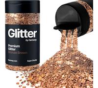 Hemway Brun Bronze Paillettes Super Chunky 115g/4.1oz Poudre Résine Métallique Artisanat Paillettes Paillettes Paillettes Pour Gobelets Epoxy, Cheveux Visage Corps Oeil Nail Art Festival