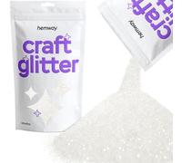 Hemway Craft Glitter 100 g 3,5 oz ultrafines 1/128" 0.2MM 0,008" (Blanc)