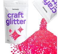 Hemway Craft Glitter - Super Chunky 1/8" 0,125" (3 mm) - 100 g - rose fluorescent - Glitter pour Arts Crafts Gobelets papier de verre Décorations projets de bricolage