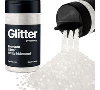 Hemway Irisé Blanc Paillettes Super Chunky 115g/4.1oz Poudre Résine Métallique Artisanat Paillettes Paillettes Paillettes Pour Gobelets Epoxy, Cheveux Visage Corps Oeil Nail Art Festival