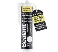Hemway Mastic d'Étanchéité et Adhésif Cuisine Salle de Bain Blanc Pur 300ml | Supérieur au Mastic Silicone, Etancheite, Polymère Hybride, Inodore, Idéal pour Baignoires et Douches