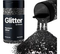 Hemway Noir Paillettes Extra Chunky 115g/4.1oz Poudre Résine Métallique Artisanat Paillettes Paillettes Paillettes Pour Gobelets Epoxy, Cheveux Visage Corps Oeil Nail Art Festival