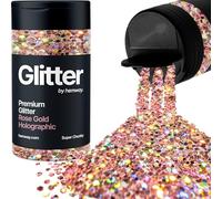 Hemway Or Rose Holographique Paillettes Super Chunky 115g/4.1oz Poudre Résine Métallique Artisanat Paillettes Paillettes Paillettes Pour Gobelets Epoxy, Cheveux Visage Corps Oeil Nail Art Festival