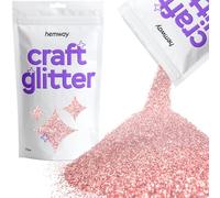 Hemway Paillettes fines de 015,4 mm pour loisirs créatifs, gobelets, écoles, décorations sur verre et papier, projets de bricolage - Or rose clair, 100 g