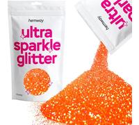 Hemway | Ultra Étincelle Glitter Chunky 1/40 0.025 0.6mm - (fluorescente Peach) Cosmetic Safe, Artisanat, Mariages, Décorations, Art, Beauté - 100g