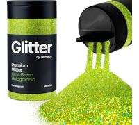 Hemway Vert Citron Vert Holographique Paillettes Microfine 125g/4.4oz Poudre Résine Métallique Artisanat Paillettes Paillettes Paillettes Pour Gobelets Epoxy, Cheveux Visage Corps Oeil Nail Art