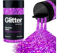 Hemway Violet Holographique Paillettes Extra Chunky 115g/4.1oz Poudre Résine Métallique Artisanat Paillettes Paillettes Paillettes Pour Gobelets Epoxy, Cheveux Visage Corps Oeil Nail Art Festival