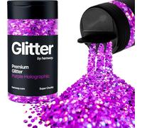 Hemway Violet Holographique Paillettes Super Chunky 115g/4.1oz Poudre Résine Métallique Artisanat Paillettes Paillettes Paillettes Pour Gobelets Epoxy, Cheveux Visage Corps Oeil Nail Art Festival