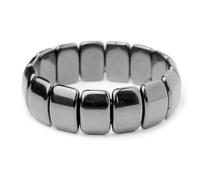 Hemys Bracelet en hématite, bracelets extensibles en perles d'hématite, véritable pierre d'hématite guerrière - Récupérez votre bord et votre confiance, cadeau pour papa, mari, petit ami, Adjustable