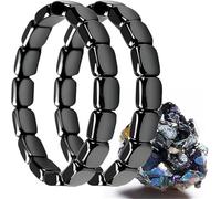 Hemys Bracelet en hématite pour homme, bracelets élastiques réglables, retrouvez votre confiance et votre motivation innée, soyez concentré, fort et prêt à affronter n'importe quoi