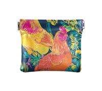 Hen Porte-monnaie en cuir avec fermoir pour femme et fille Couleurs vives, Poule aux couleurs vives, decoration