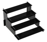 HENABLE Présentoir à 4 niveaux en acrylique noir, support de rangement pour parfum, cupcakes, présentoir pour figurines Funko POP, étagères à dessert pour fête, décoration