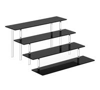 HENABLE Support de rangement de parfum à 4 niveaux en acrylique, présentoir à parfums, desserts, étagères Funko POP, support à cupcakes noir