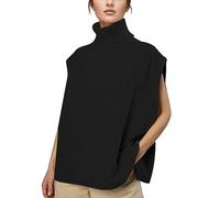 Henagehde Gilet À Capuche Femme - Pull À Col Roulé sans Manches pour Femmes Pull Décontracté À La Mode Manteaux De Pluie pour Femmes avec Capuche Imperméables