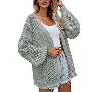 Henagehde Robe Pull Femme Sexy Hiver - Femmes Solide Décontracté Crochet Cardigan Bouton Pull Kimono Boho Surdimensionné Cardigan Manteau Ainsi Manteaux pour Femmes