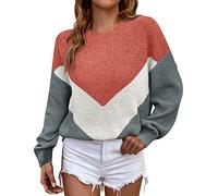 Henagehde Sweat Blanc Femme - Pull À Manches Longues Ample À Col Rond Et À La Mode pour Femmes Gilet Compressible Essentiel