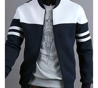 Henagehde Veste Hiver Homme - Blouson Fermeture À Glissière Longue Mode d'automne Manches De Sport d'hiver Patchwork pour Hommes Vêtements Et Vestes pour Hommes Veste Polaire Homme Palombe