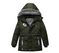 Henagehde Veste Polaire Garçon Softshell Blouson Hiver Automne Chaud Zip Vêtement Enfant Doudoune Fourrure Jacket éclair Bébé Filles Matelassée à Capuche Coupe-Vent Printemps (Army Green-1, 2T)
