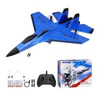 Henakmsl Avion radiocommandé 2CH SU35 Combattant radiocommandé 2,4 GHz RTF pour débutants, enfants et adultes, FX620 Avion, jouet avec lumières colorées, chargement USB, bleu