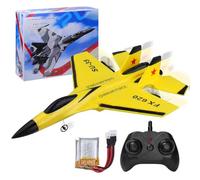 Henakmsl Avion Télécommandé 2CH 2.4 GHz avec Lumières Colorées, FX620 pour Débutants/Enfants/Adultes, Jouet Avion Recharge USB, Jaune