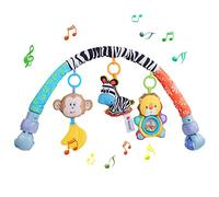 Henakmsl Jouet de Poussette Arc pour bébé 0-6 Mois Jouet de Poussette avec hochet/Squeak Musical Sensoriel Crèche Suspendue Arc Jouet Mobile Poussette Jouet pour Nouveau-né