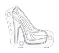 Henan Moule à chocolat créatif 3D en forme de talon haut, moule à gâteau d'anniversaire, moule à bonbons en forme de chaussure à talon haut, moule à chocolat 3D