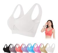 HENANSYF Nulalift Bra, 2024 Nouveau soutien-gorge de sport respirant et frais, anti-affaissement, soutien-gorge de sport de soutien complet, grande taille, blanc, XXX-Large