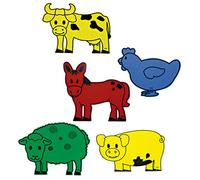 HenBea - 829 - Pochoirs - Animaux de Ferme -5 Pièces