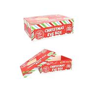 Henbrandt - 1 boîte de réveillon de Noël - Grande boîte cadeau festive de 26 cm de qualité supérieure avec motif Père Noël, carton réutilisable, parfait pour les traditions de vacances et les