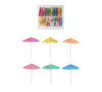 Henbrandt 1 lot de 100 pics à cocktail tropicaux multicolores de 10 cm pour cocktails, apéritifs, barbecues et événements d'été