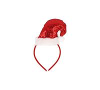HENBRANDT 1 mini bonnet de Père Noël à paillettes rouges étincelantes - Accessoire de fête de Noël pour adultes - Déguisement de Noël, célébrations de vacances, événements