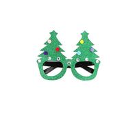 HENBRANDT 1 paire de lunettes pour adulte en forme de sapin de Noël avec paillettes et boules colorées - Accessoire de déguisement pour fêtes de fin d'année, événements