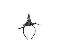 HENBRANDT 1 x Mini Chapeau de Sorcière Halloween Bandeau Halloween Costume Accessoire Noir Toile d'araignée Design Ruban Boucle Party Déguisement Adulte