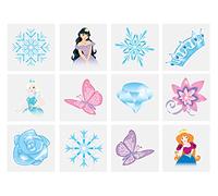 Henbrandt 24pcs Tatouages temporaires, Glace Princesse Reine des neiges kit de tatouage ephemere, Sac de fête et Remplisseur de Bas pour enfants, Autocollants De Tatouage, Petits Jouets pour filles et garçons