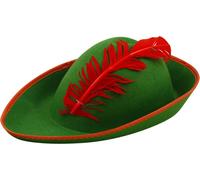 Henbrandt Adults Robin Hood Hat SG11542 (Taille unique) (Vert/rouge)