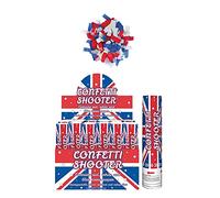 HENBRANDT Canon à confettis Union Jack avec papier biodégradable bleu, blanc et rouge 20 cm pour fête britannique