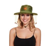 HENBRANDT Chapeau australien simple avec 10 bouchons en liège suspendus et emblème kangourou Taille adulte Vert Chapeau en liège australien Accessoire de déguisement pour homme et femme