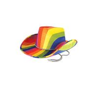 HENBRANDT Chapeau de cowboy en feutre pour adulte avec cordon réglable LGBTQ+ Pride - Taille unique - Pour homme et femme